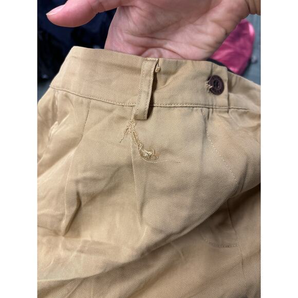 RTR Donni Sand Tan Twill Pleated Wide Leg High Rise Trouser Pants Size Medium - Picture 4 of 6